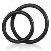 Набор из двух черных силиконовых колец разного диаметра SILICONE COCK RING SET - BlueLine - в Рубцовске купить с доставкой