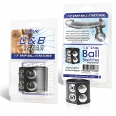 Хомут-утяжка для мошонки из искусственной кожи на клепках SNAP BALL STRETCHER - BlueLine - купить с доставкой в Рубцовске