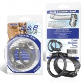Двойное кольцо выносливости на пенис DUAL STAMINA RING - BlueLine - в Рубцовске купить с доставкой