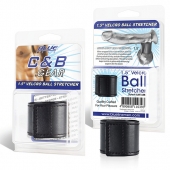 Хомут-утяжка для мошонки из искусственной кожи на липучке VELCRO BALL STRETCHER- 4 см. - BlueLine - в Рубцовске купить с доставкой