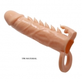 Телесная удлиняющая насадка Penis Sleeve Emmitt - 17 см. - Baile - в Рубцовске купить с доставкой