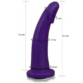 Фиолетовая гладкая изогнутая насадка-плаг - 14,7 см. - LOVETOY (А-Полимер) - купить с доставкой в Рубцовске