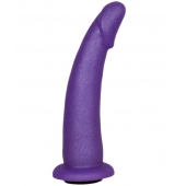 Фиолетовая гладкая изогнутая насадка-плаг - 17 см. - LOVETOY (А-Полимер) - купить с доставкой в Рубцовске