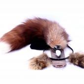 Игровой комплект: серебристая анальная пробка с пушистым хвостом и ободок-ушки - Crazy Handmade - купить с доставкой в Рубцовске