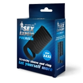 Черная открытая насадка на пенис с кольцом для мошонки XXXL-size - 9,9 см. - Sex Expert - в Рубцовске купить с доставкой