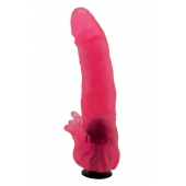 Розовая насадка для страпона с клиторальными лепестками - 18,5 см. - LOVETOY (А-Полимер) - купить с доставкой в Рубцовске