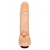 Телесная гелевая насадка-фаллос с клиторальными лепестками - 18,5 см. - LOVETOY (А-Полимер) - купить с доставкой в Рубцовске