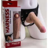 Страпон Harness из двух предметов: трусики с плугом и насадка-фаллос - 17 см. - LOVETOY (А-Полимер) - купить с доставкой в Рубцовске
