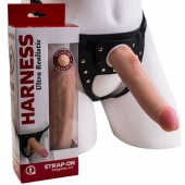 Реалистичный страпон Harness из трусиков и насадки-фаллоса - 18,5 см. - LOVETOY (А-Полимер) - купить с доставкой в Рубцовске
