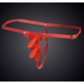 Красные кожаные универсальные трусики с двумя  штырьками для насадок - Sitabella - купить с доставкой в Рубцовске