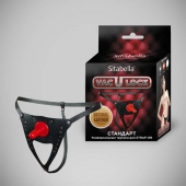 Черные кожаные универсальные трусики со штырьком для насадок и вырезом - Sitabella - купить с доставкой в Рубцовске