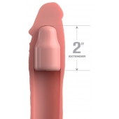 Телесная насадка-удлинитель 2 Inch Silicone X-tension with Strap - 20,3 см. - Pipedream - в Рубцовске купить с доставкой