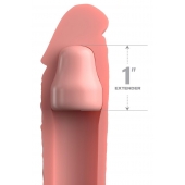 Телесная насадка-удлинитель 1 Inch Silicone X-tension - 17,8 см. - Pipedream - в Рубцовске купить с доставкой