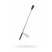 Чёрный стек с кожаной ручкой - 58 см. - Sitabella - купить с доставкой в Рубцовске