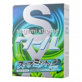 Презервативы Sagami Xtreme Mint с ароматом мяты - 3 шт. - Sagami - купить с доставкой в Рубцовске