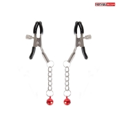 Серебристые зажимы на соски с шариками на цепочках - Notabu - купить с доставкой в Рубцовске