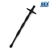 Черный силиконовый уретральный стимулятор - 15 см. - Sex Expert - купить с доставкой в Рубцовске