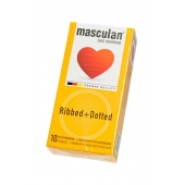 Презервативы с колечками и пупырышками Masculan Ribbed+Dotted - 10 шт. - Masculan - купить с доставкой в Рубцовске