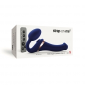 Синий безремневой страпон Multi Orgasm Size S с клиторальной стимуляцией - Strap-on-me - купить с доставкой в Рубцовске