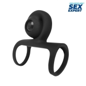 Черная вибронасадка на пенис Sex Expert - Sex Expert - в Рубцовске купить с доставкой