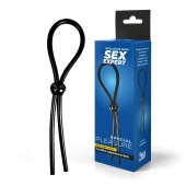 Черное силиконовое лассо с шариком для утяжки - Sex Expert - в Рубцовске купить с доставкой