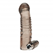 Дымчатая насадка на пенис с вибрацией  Vibrating Penis Enhancing Sleeve Extension - 13,3 см. - BlueLine - в Рубцовске купить с доставкой
