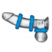 Комплект из трех голубых эрекционных колец 3-Pack Ribbed Rider Cock Ring Set - BlueLine - в Рубцовске купить с доставкой