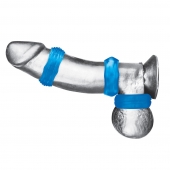 Комплект из трех голубых колец для эрекции 3-Pack Nuts   Bolts Stretch Cock Ring Set - BlueLine - в Рубцовске купить с доставкой