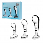 Набор из 3 стальных стимуляторов простаты Stainless Steel P-spot Training Set - b-Vibe - в Рубцовске купить с доставкой
