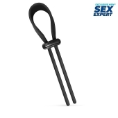 Черный ремень-лассо для усиления эрекции - Sex Expert - в Рубцовске купить с доставкой