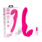 Розовый безремневой страпон на радиоуправлении Strapless Together - 22 см. - Together Toy - купить с доставкой в Рубцовске