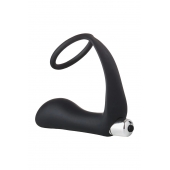 Черное эрекционное кольцо с вибропробкой Vibrating Anal Plug With Cockring - Dream Toys - в Рубцовске купить с доставкой