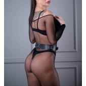 Черный кожаный пояс Sex Game - БДСМ Арсенал - купить с доставкой в Рубцовске