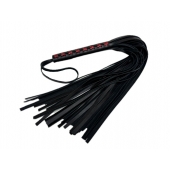 Кожаная плеть Sex Game с красным плетением на рукояти - 57 см. - БДСМ Арсенал - купить с доставкой в Рубцовске