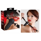 Чёрный силиконовый кляп-фаллос Bad Kitty - Orion - купить с доставкой в Рубцовске