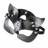 Черная кожаная рельефная маска кошки - Pecado - купить с доставкой в Рубцовске
