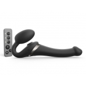 Черный безремневой страпон Multi Orgasm Size S с клиторальной стимуляцией - Strap-on-me - купить с доставкой в Рубцовске
