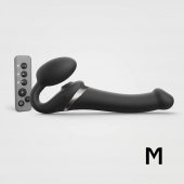 Черный безремневой страпон Multi Orgasm Size M с клиторальной стимуляцией - Strap-on-me - купить с доставкой в Рубцовске