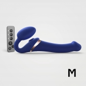 Синий безремневой страпон Multi Orgasm Size M с клиторальной стимуляцией - Strap-on-me - купить с доставкой в Рубцовске