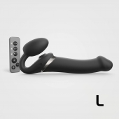 Черный безремневой страпон Multi Orgasm Size L с клиторальной стимуляцией - Strap-on-me - купить с доставкой в Рубцовске