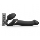 Черный безремневой страпон Multi Orgasm Size L с клиторальной стимуляцией - Strap-on-me - купить с доставкой в Рубцовске
