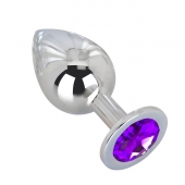 Большой плаг из стали с фиолетовым кристаллом Violet Dream - 9,5 см. - Erotic Fantasy - купить с доставкой в Рубцовске