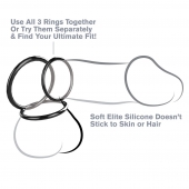 Набор из трех черных эрекционных колец Silicone 3-Ring Stamina Set - Pipedream - в Рубцовске купить с доставкой