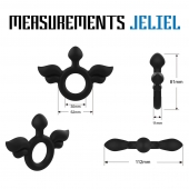 Черное эрекционное кольцо с крыльями Rooster Jeliel Angel - Velv or - в Рубцовске купить с доставкой