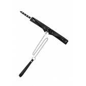 Черный кожаный ошейник-воротник с поводком - Pecado - купить с доставкой в Рубцовске