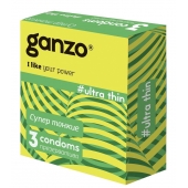 Ультратонкие презервативы Ganzo Ultra thin - 3 шт. - Ganzo - купить с доставкой в Рубцовске