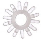 Прозрачное гелевое эрекционное кольцо с шипиками - Toyfa Basic - в Рубцовске купить с доставкой