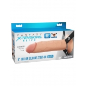 Полый страпон на ремнях 8’’ Hollow Silicone Strap-on - Pipedream - купить с доставкой в Рубцовске