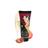 Массажный крем для тела с ароматом клубники и шампанского Sparkling Strawberry Wine - 200 мл. - Shunga - купить с доставкой в Рубцовске