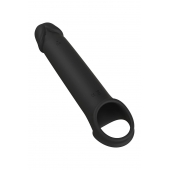 Черная насадка-удлинитель с вибрацией Vibrating Extender With Remote - Dream Toys - в Рубцовске купить с доставкой